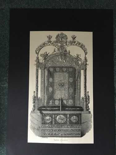 Trône argent gravure sur - -,