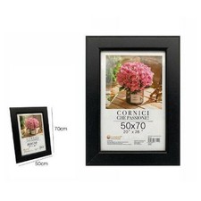 CORNICE PORTAFOTO PORTA FOTO FOTOGRAFIA QUADRI TELE POSTER 50 X 70 CM NERA 68659