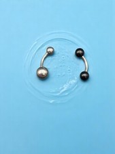 Due Piercing da Ombelico in Acciaio chirurgico Banana mm. 1,6x10