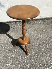 Ethan Allen Amer Trad Solido Acero Betulla 3 Leg Piedistallo Tavolo Pianta Stand