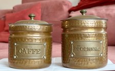 SET BARATTOLI IN RAME ZUCCHERO E CAFFE’ IN RAME STAGNATO MAI USATI