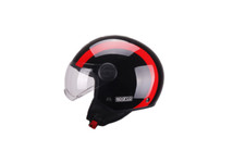 CASCO DEMI-JET VISIERA ELICOTTERISTA SPARCO - SP601 NERO ROSSO TAGLIA XS