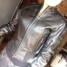 Giacca Bomber Vera Pelle Nera