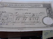 banco di prova armi portatili certificato per calibro 12 ad avancarica 1922