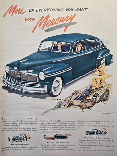 Pubblicità mercury teal sedan - mercury,