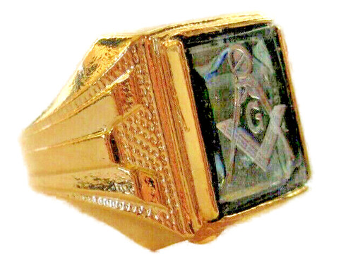 Anello massonico blu scuro - anello,