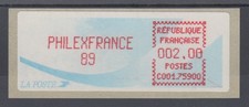 Francia Crouzet-ATM PHILEXFRANCE 89, colore rosso brunastro, valore 2,00 ** 