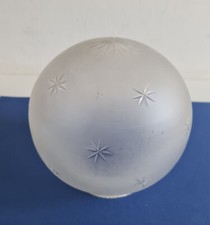 Vecchia campana in vetro satinato e molato primi '900 per lume o lampada