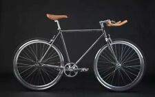 Bici in acciaio cromato Tg.58 (ruota 28) doppio mozzo ruota libera/scatto fisso