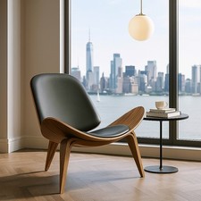 Sedia Lounge Shell ecopelle