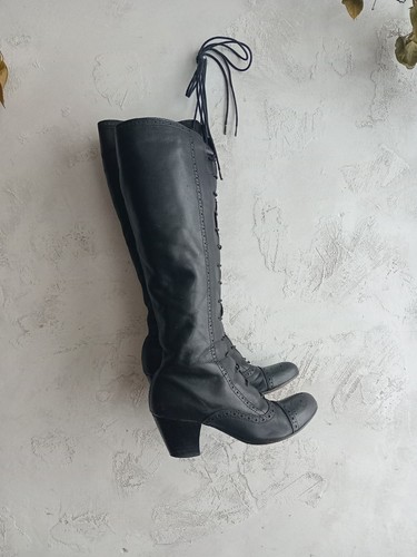 Stivali pelle nera stile - nera,