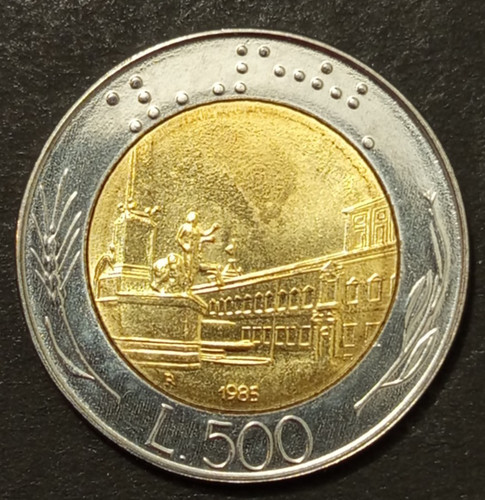 500 lire bimetallico - 1985, fdc
