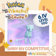 Mew Shiny Level 100 Pokémon Let's GO Pikachu Eevee Legit 6 IV Go Event 2021 Park