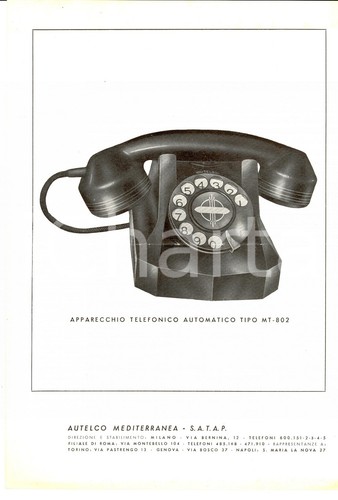 1952 milano telefono - 1952, autelco