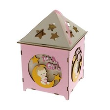 BABY LED Casetta legno ROSA