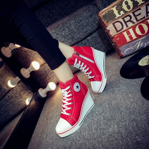 Scarpe donna tela tacco - , alto