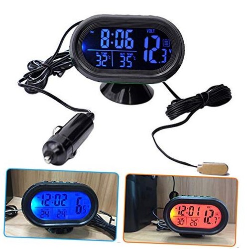 Termometro auto lcd orologio - termometro,