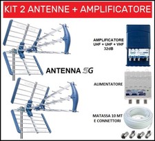 Kit Antenna TV DVB-T2 UHF Esterna Digitale Terrestre Con Amplificatore da Palo §