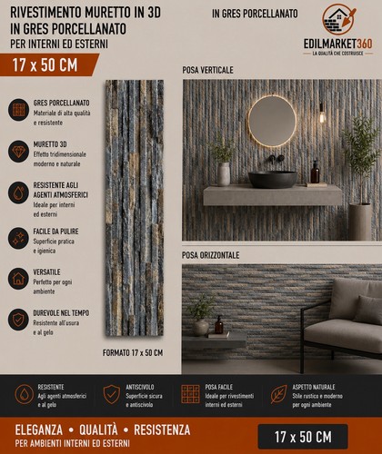 02mq rivestimento muretto 3d - 1,02mq,
