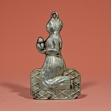 1 ex voto donna pregante per grazia ricevuta Napoli vintage 12x6,5 cm