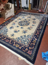 tappeto antico xix chinese 3.40x2.44 rug pechino peking china art deco' tibet 