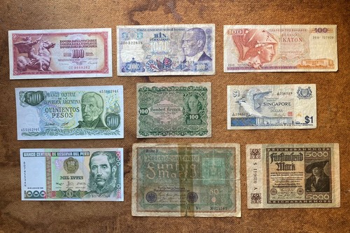 Lotto banconote straniere - lotto, 9