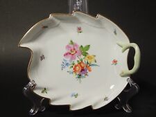 PREZIOSA PORCELLANA HEREND PIATTO A FOGLIA DIPINTO A MANO COLLEZIONE BOUQUET