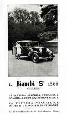PUBBLICITA' 1933 AUTO BIANCHI S5 1500 LUSSO COMODITA' ELEGANZA DONNA MODA 