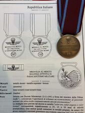 Medaglia "Al Merito per Lunga Attività di paracadutismo militare" 10 anni