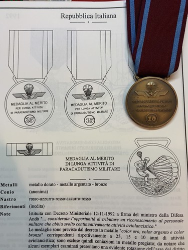 Medaglia merito per lunga - per,