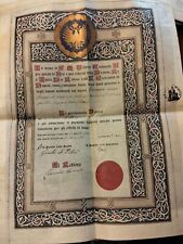 1912 NAPOLI CAERTIFICATO LAUREA IN LETTERE LEONARDO BIANCHI GIULIO DE PETRA