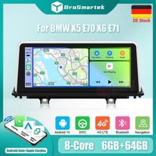Autoradio 10.25" 64GB Android 14 GPS Navi DAB+CarPlay DSP BMW X5 E70 X6 E71 CCC