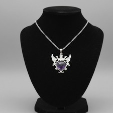 Ciondolo cuore ametista alata