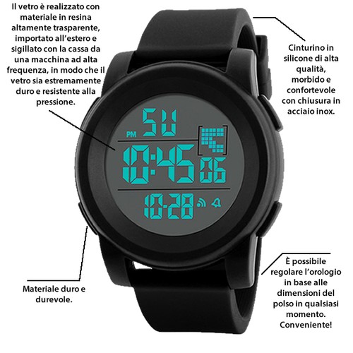 Led digitale orologio tasti - led,