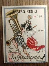 CAPPIELLO Cartolina pubblicitaria TEATRO REGIO SUA MAESTÀ LA RECLAME