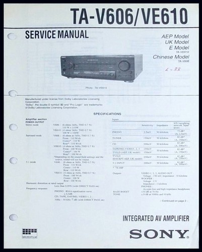 Amplificatore sony ve610 - amplificatore,