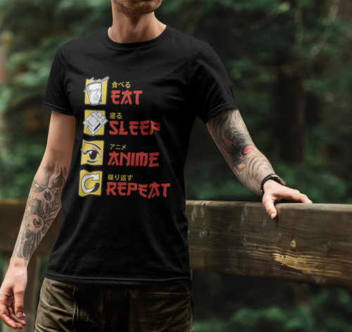 Maglietta eat sleep anime - maglietta,