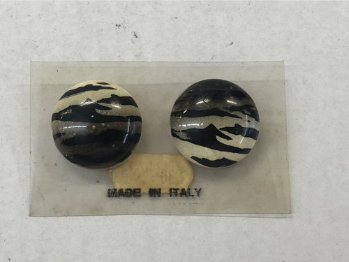 Orecchini clip bottone grigio - clip,