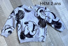H&M 2 Ans GARÇON : Sweat Gris Motif Mickey TBE
