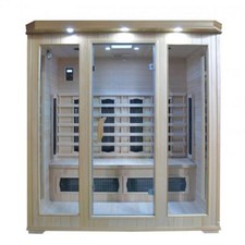 Sauna Infrarossi 175x135 porta a vetro con cromoterapia Radio lettore cd 4 Posti