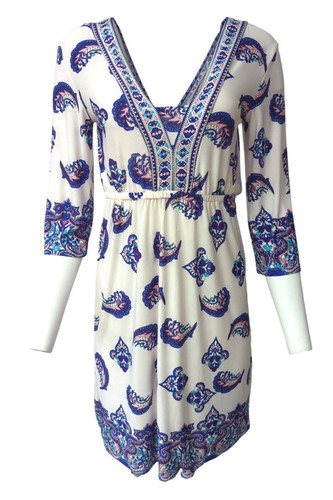 Abito stampa paisley - stampa, scollo