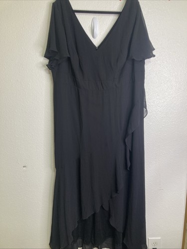 Maxi abito chiffon - chiffon, nero