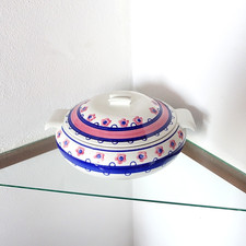 Zuppiera con coperchio in ceramica vintage Richard Ginori Mondovì decoro fiori