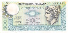 Banconota Italia 500 Lire