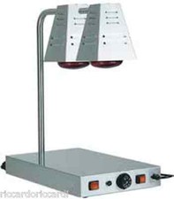 PIANO CALDO cm 60X40X68H ACCIAIO 2 lampade Infrarossi Professionale Mantenimento