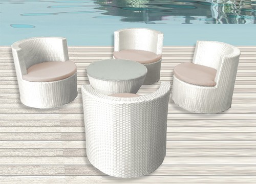 Set rattan bianco - set,