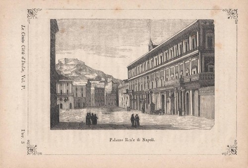 Stampa antica napoli veduta - stampa,