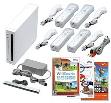 Console gioco Nintendo Wii + scegli 1-4 telecomandi, Wii Sports, Mario Kart e altri, USA