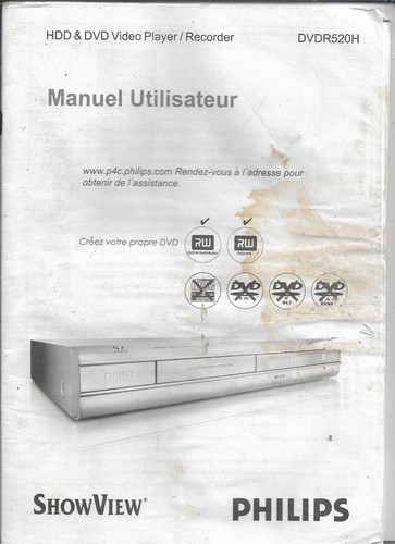 Philips dvdr 520 hdd dvd - hdd,