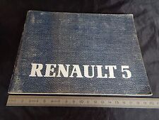 MANUALE USO MANUTENZIONE ORIGINALE IN ITALIANO RENAULT 5 1985